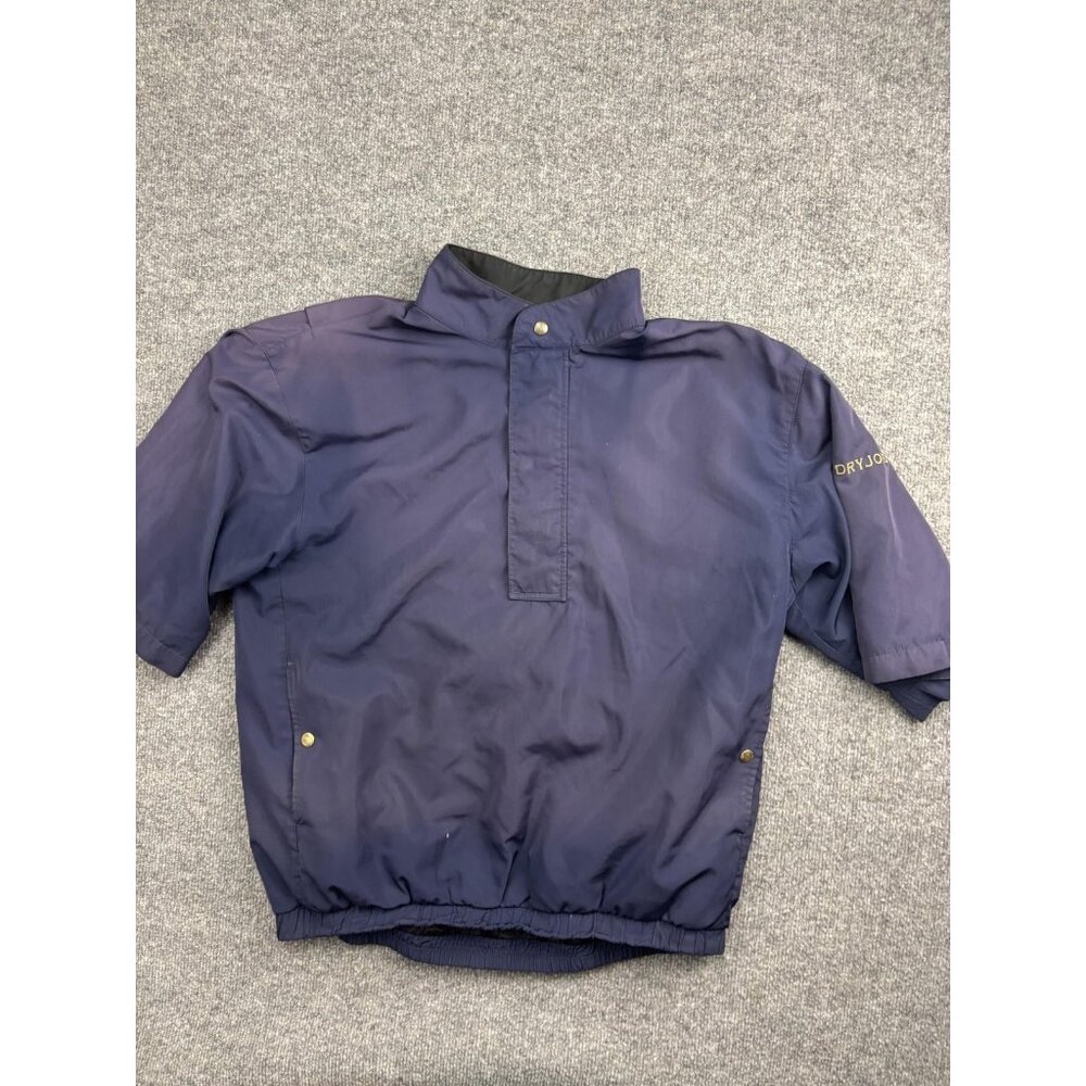 FootJoy Pullover Mens Medium Navy‎ DryJoys Short Sleeve Golf Half Zip Windshirt